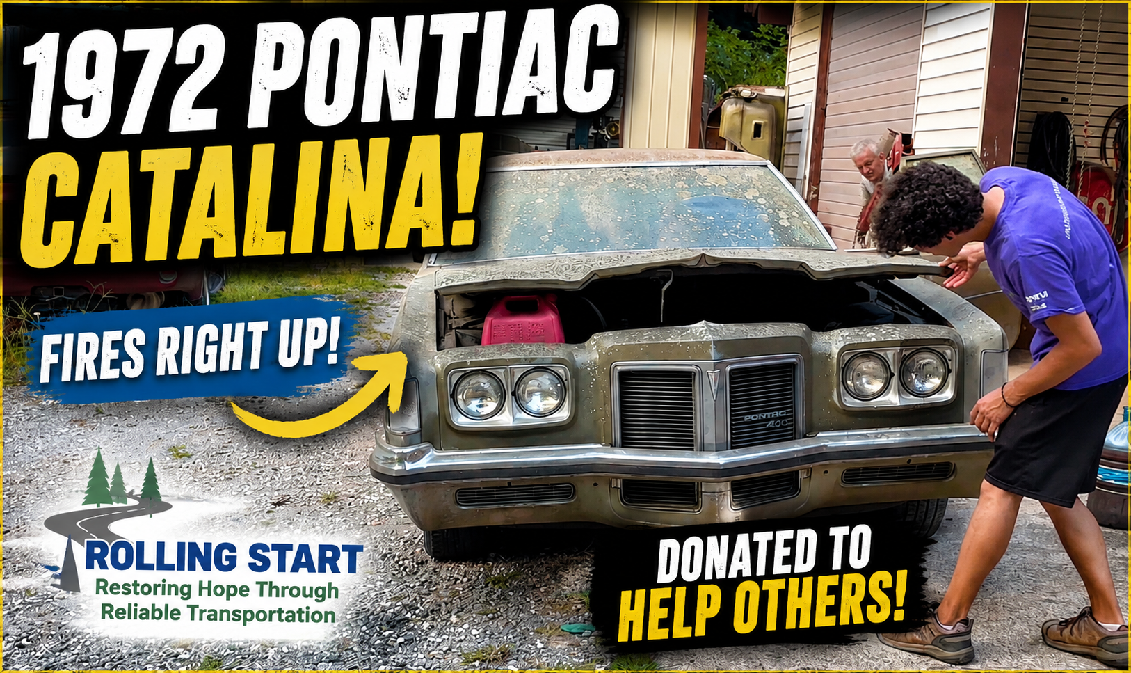 A 1972 Pontiac Catalina Rolls Into Rolling Start